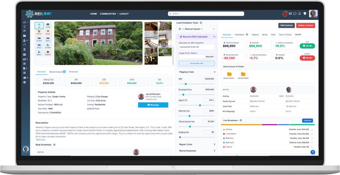 A clean, professional, and interactive REILink deal profile.